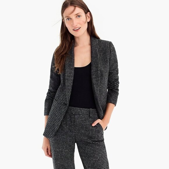 J. Crew Parke Wool Blazer in Houndstooth - NWT sz 6 - Picture 1 of 14